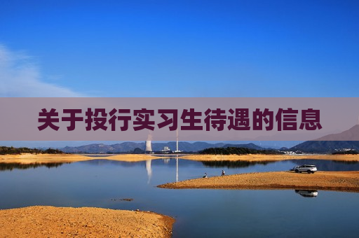 关于投行实习生待遇的信息