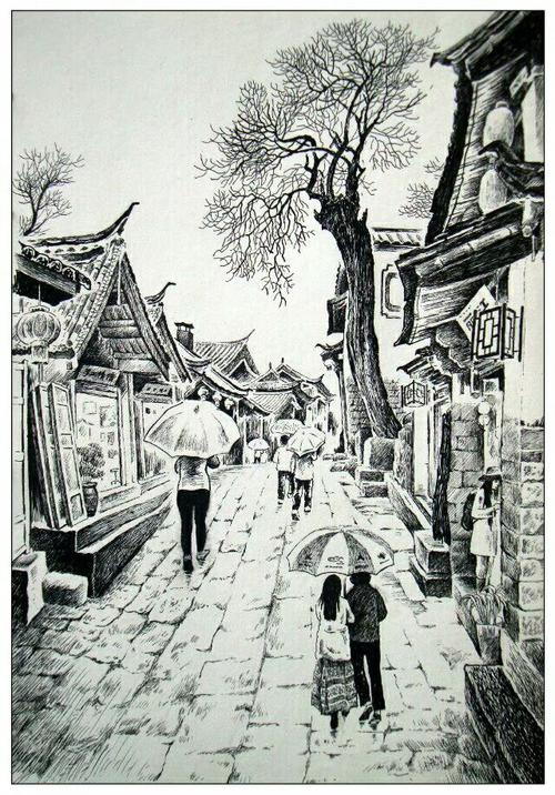 黑白无间演员表古镇凶灵演员表(黑白古镇风景画)