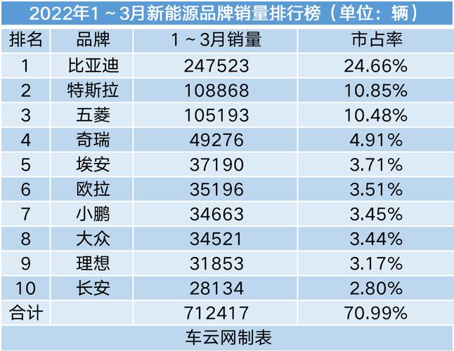 电动汽车排名前十名车(电动汽车排名前十位的是哪些品牌)