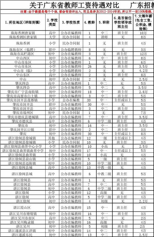 湛江公办教师待遇(湛江公办小学教师工资)