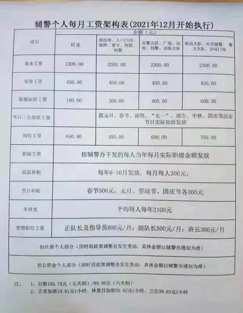 天津市辅警待遇(天津市辅警待遇表)