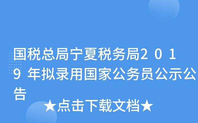宁夏国家税务局待遇(宁夏税务局公务员)